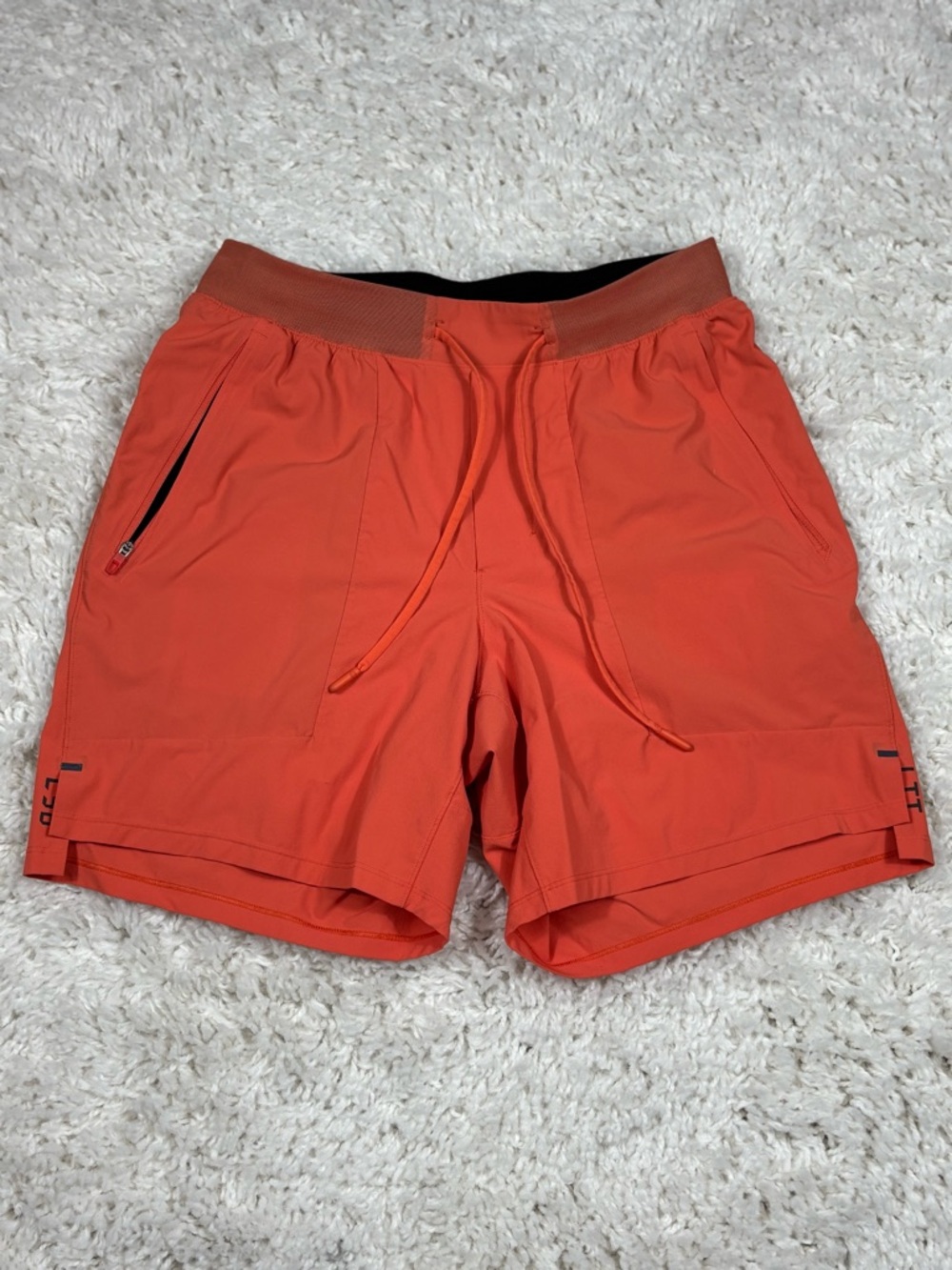 Lululemon License to Train LTT Shorts Men’s Med  7” Inseam Coral Orange Unlined